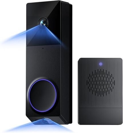 WYZE Wireless Duo Cam Video Doorbell (Chime Included), Battery Powered, 2K Full HD Video, 2 Cameras (People and Package), 2-Way Audio, Color Night Vision