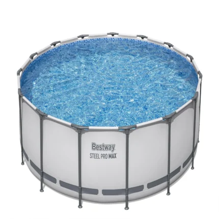 Bestway Steel Pro MAX 10 Foot x 30 Inch Round Metal Frame Above Ground Outdoor Backyard Swimming Pool Set with 330 GPH Filter Pumps